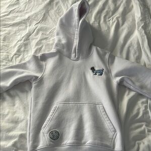 Kids White Hoodie with Embroidered Design